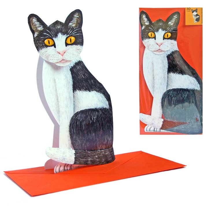 3D animal card sitting cat for wholesale by Gollnow Paper Creations