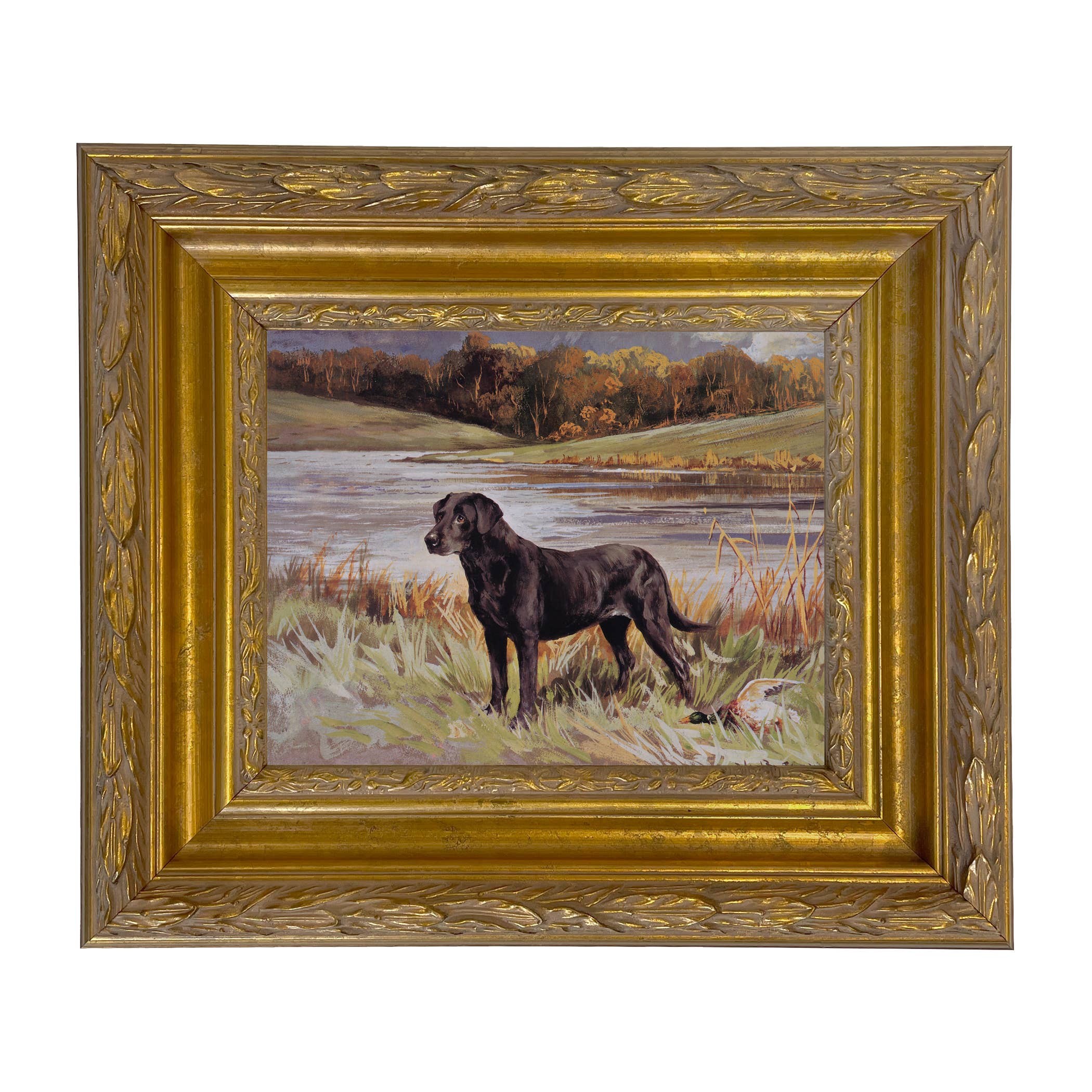 Madison Bay Co. - Historical Home Decor Reproductions - Wholesale Art Print - Labrador Retriever with Duck Framed Painting Print on Canvas69