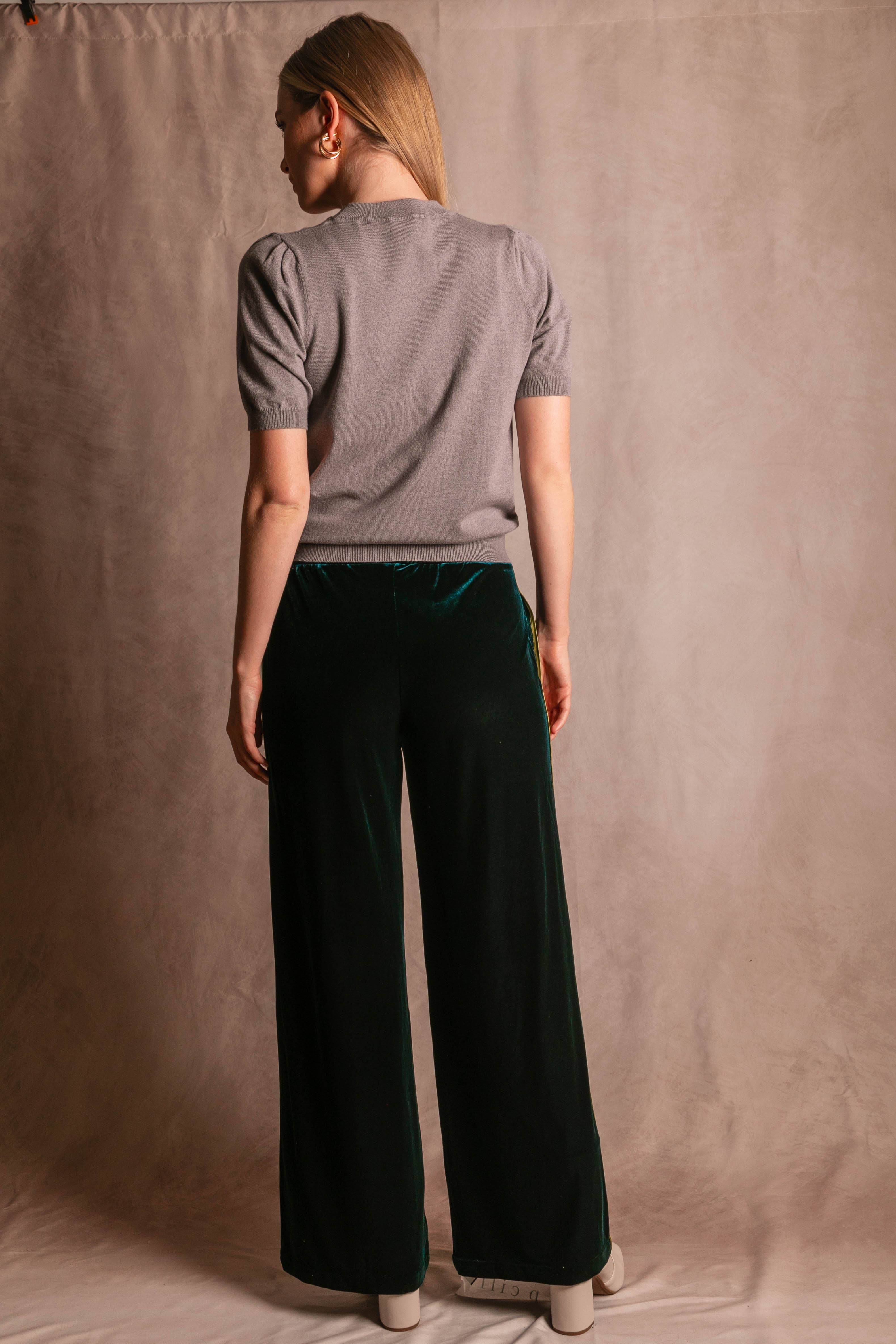 Before You Collection - Wholesale Pants - Women's - Velvet Contrast Side Stripe Wide Leg Pants17