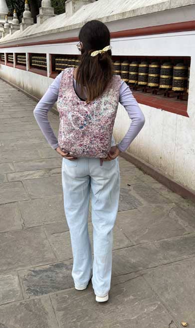 Earth Divas – bolsa tiracolo - Mulher por atacado – Mala Traseira Boho Algodão gotejada com Padrão Floral4