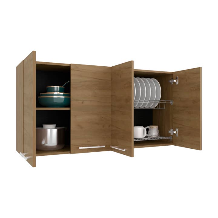 Natural Oak 120 Wall Cabinet for Kitchen, Dishes Cabinet for wholesale on Faire