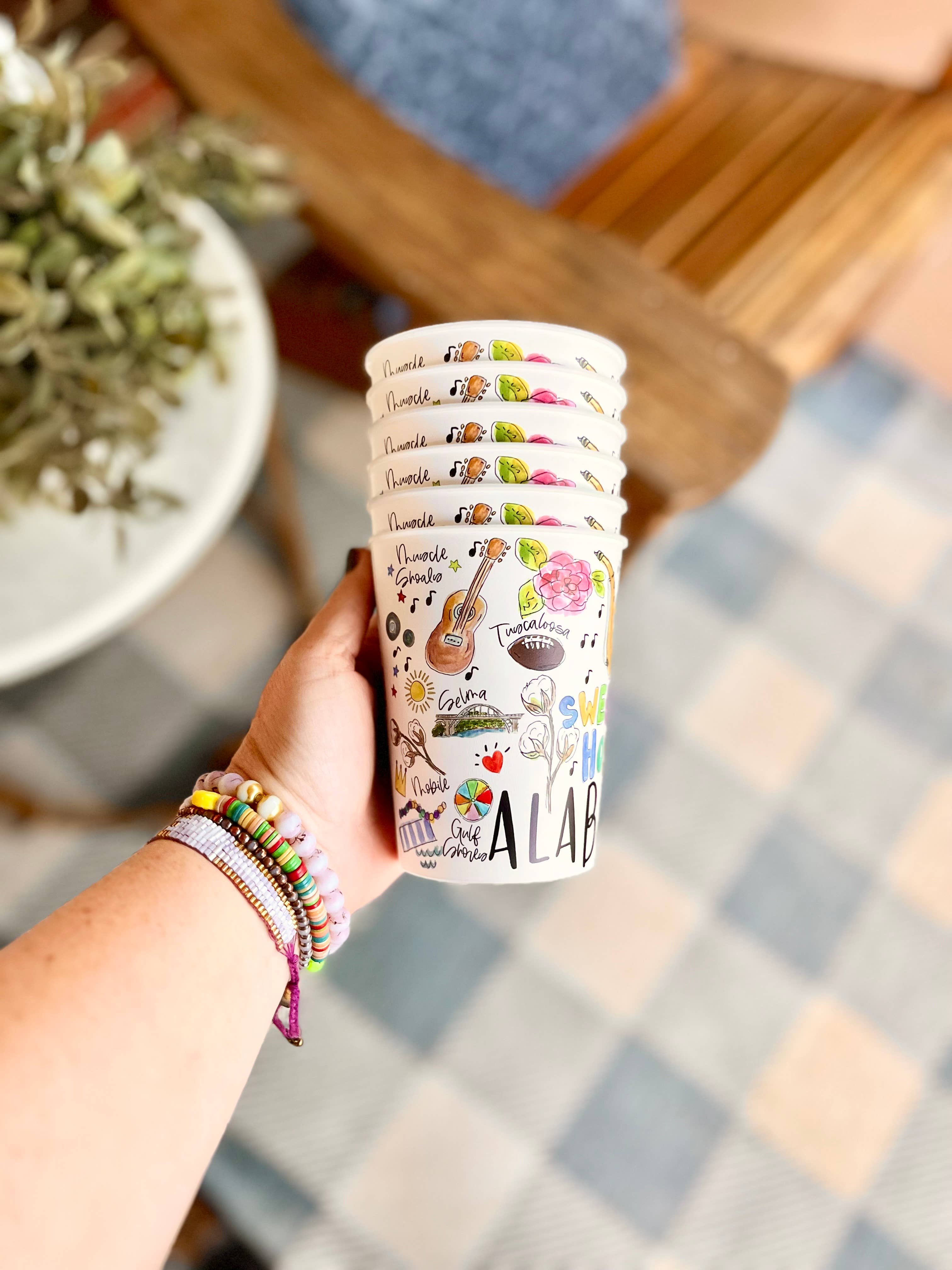 Happy By Rachel, LLC - Wholesale Drinking Glass/Cup - State of Alabama Reusable Party Cups, state pride1