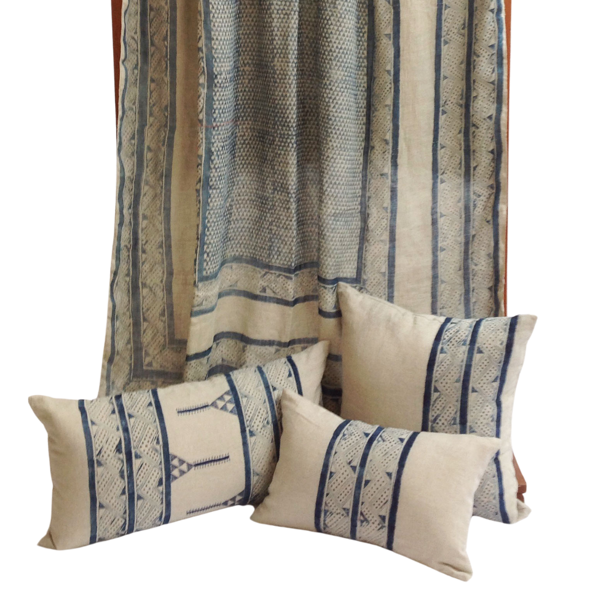 Alamwar - Vente Housse de coussin - Housse de coussin lombaire Mancala Indigo1