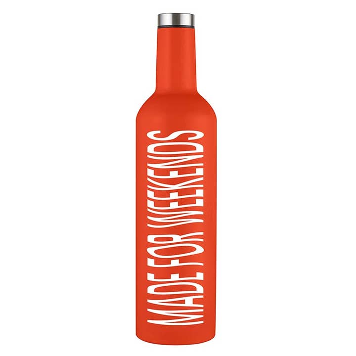Stainless Steel Wine Bottle - Made for Weekends for wholesale by Slant Collections by Creative Brands