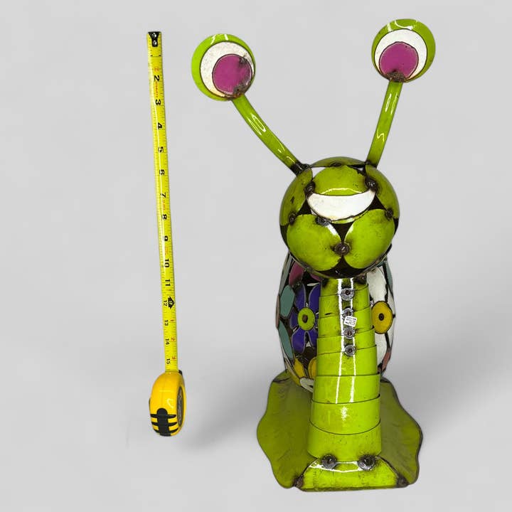 Blue Goat Garden Decor - Wholesale Sculpture - Colorful Metal Snail with Flowers Sculpture3