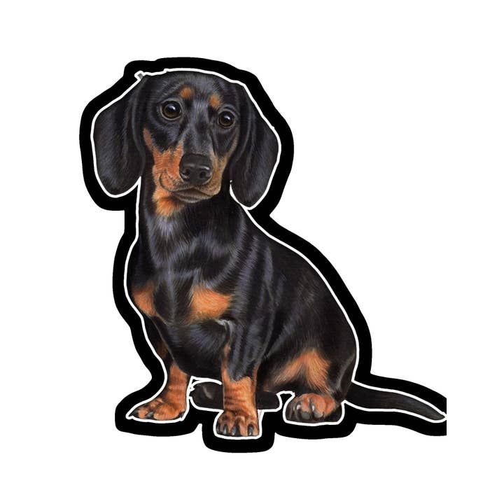 Dachshund, Black - Vinyl Stickers for wholesale by E&S Pets
