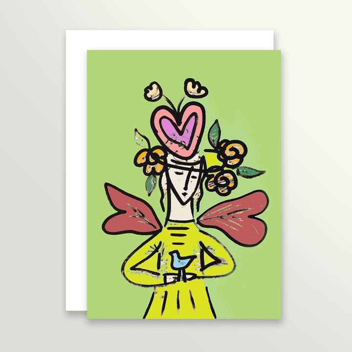 Angel Bird Notecard for wholesale by Springamajig Press