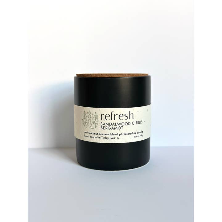 Sprig & Flame - Wholesale Jar/Filled Candle - REFRESH | Pure Coconut Beeswax Hand-Poured Wood Wick Candle1