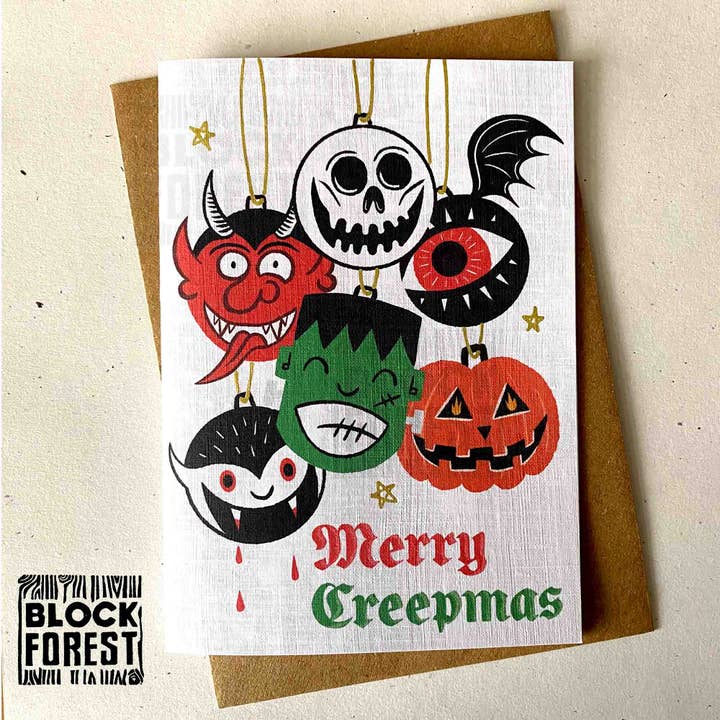 Blockforest - Wholesale Christmas Card - Creepmas Baubles Festive Yuletide / Christmas Card4