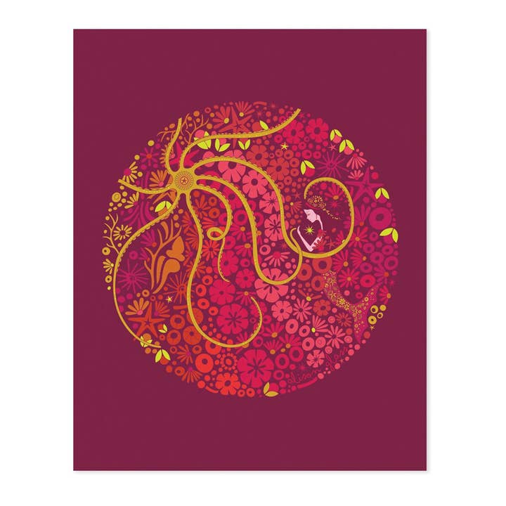 Zeemeermincirkel in roze kunstprint voor wholesale door Alison Glass