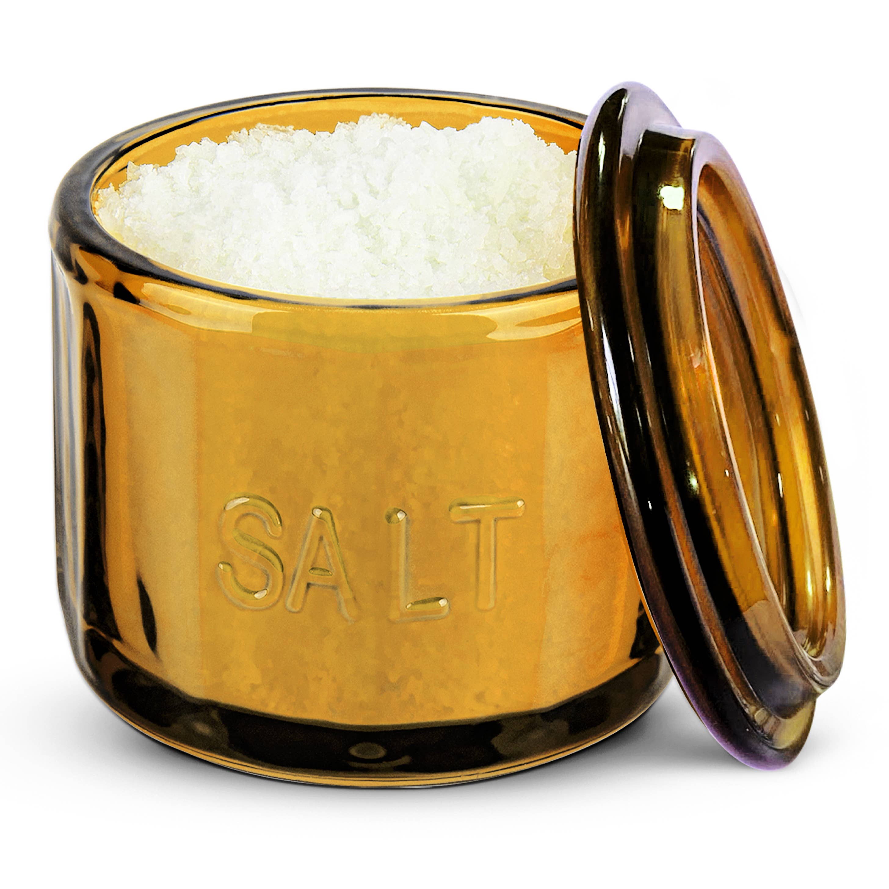 Kook - Wholesale Salt Mill - Kook Embossed Salt Cellar & Lid, Pressed Glass, 10 oz17