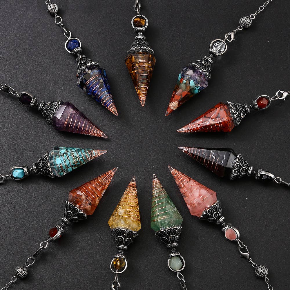Gemcohub - Wholesale Spiritual Stone/Crystal - Hexagonal Pyramid Crystal Stone Pendulum23