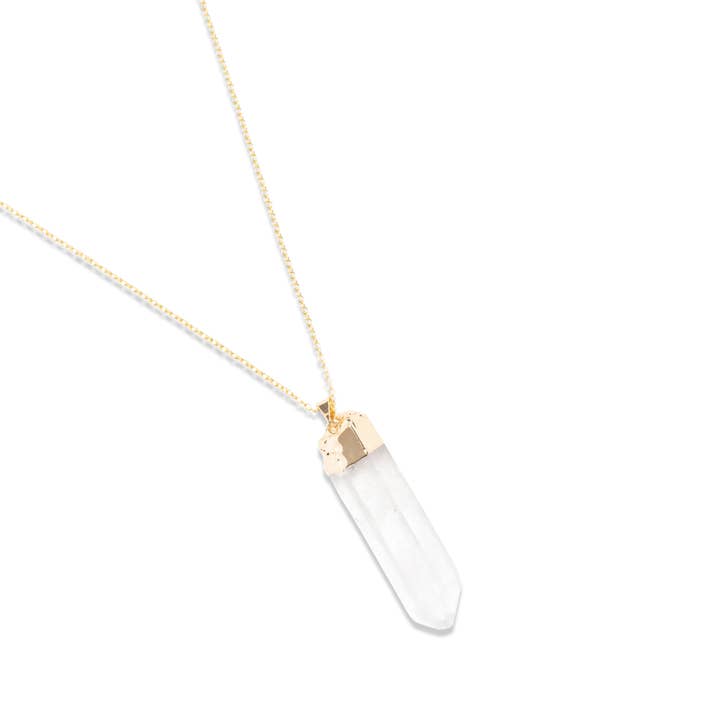 Collana/pendolo con pendolo in cristallo di quarzo trasparente per la vendita all'ingrosso da parte di Zen Soul Apothecary