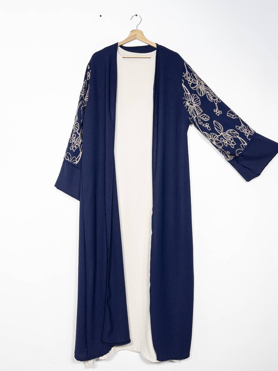 IDEAL OUTFIT – wholesale Top & skirt set – Women's – 2-piece set floral embroidery kimono abaya ref:en2511jazz22