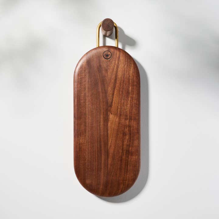 Untitled_Co - Wholesale Serving Tray - Modern Curvy Wood Serving Board with Brass Handle - Kenneth4