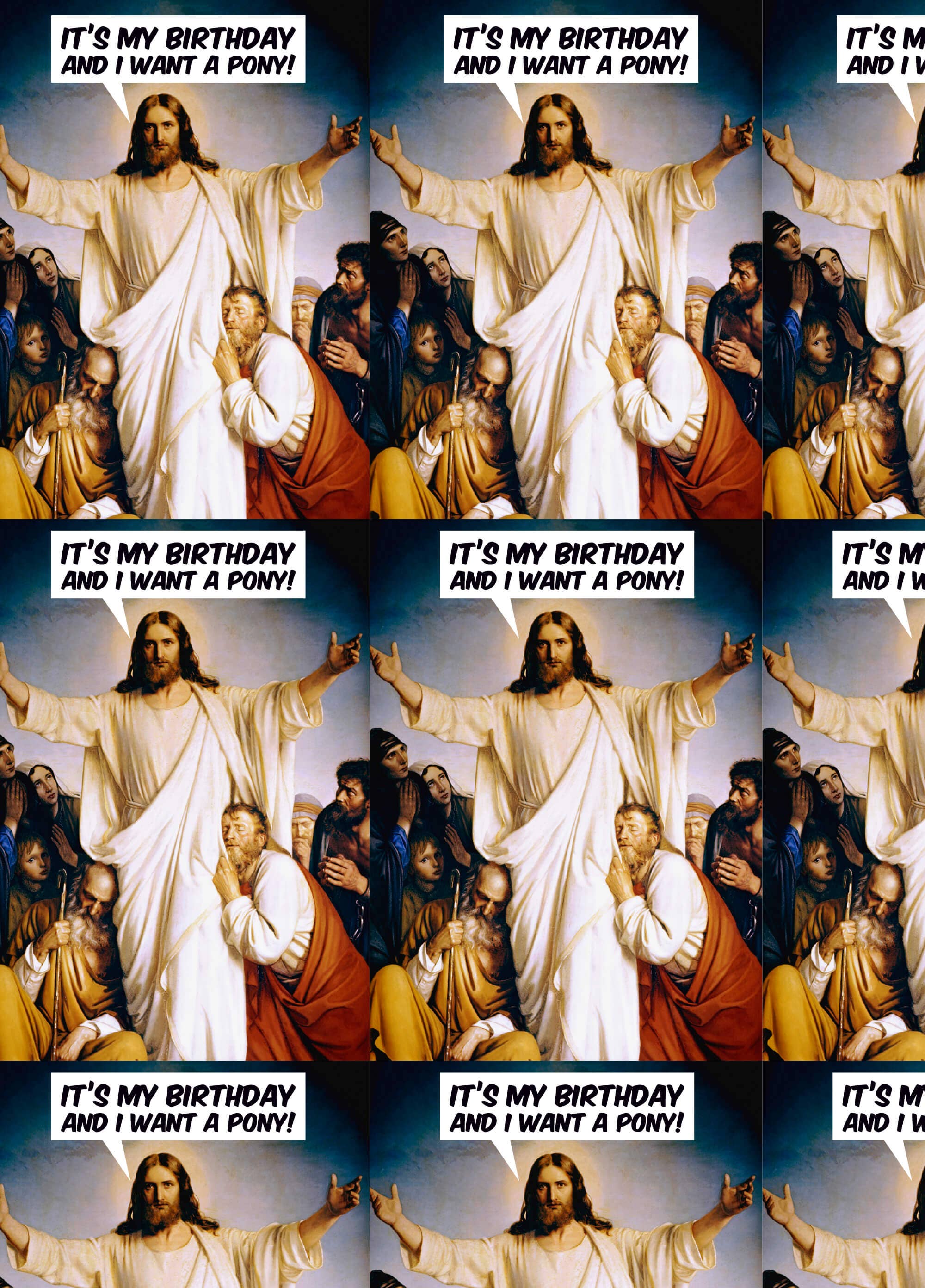 Dean Morris Cards - Wholesale Wrapping Paper Roll - I Want a Pony Christmas Gift Wrap2