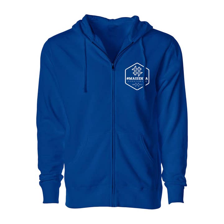 Sweat à capuche zippé Box Logo Homme - Royal pour la vente par #MAISENZA