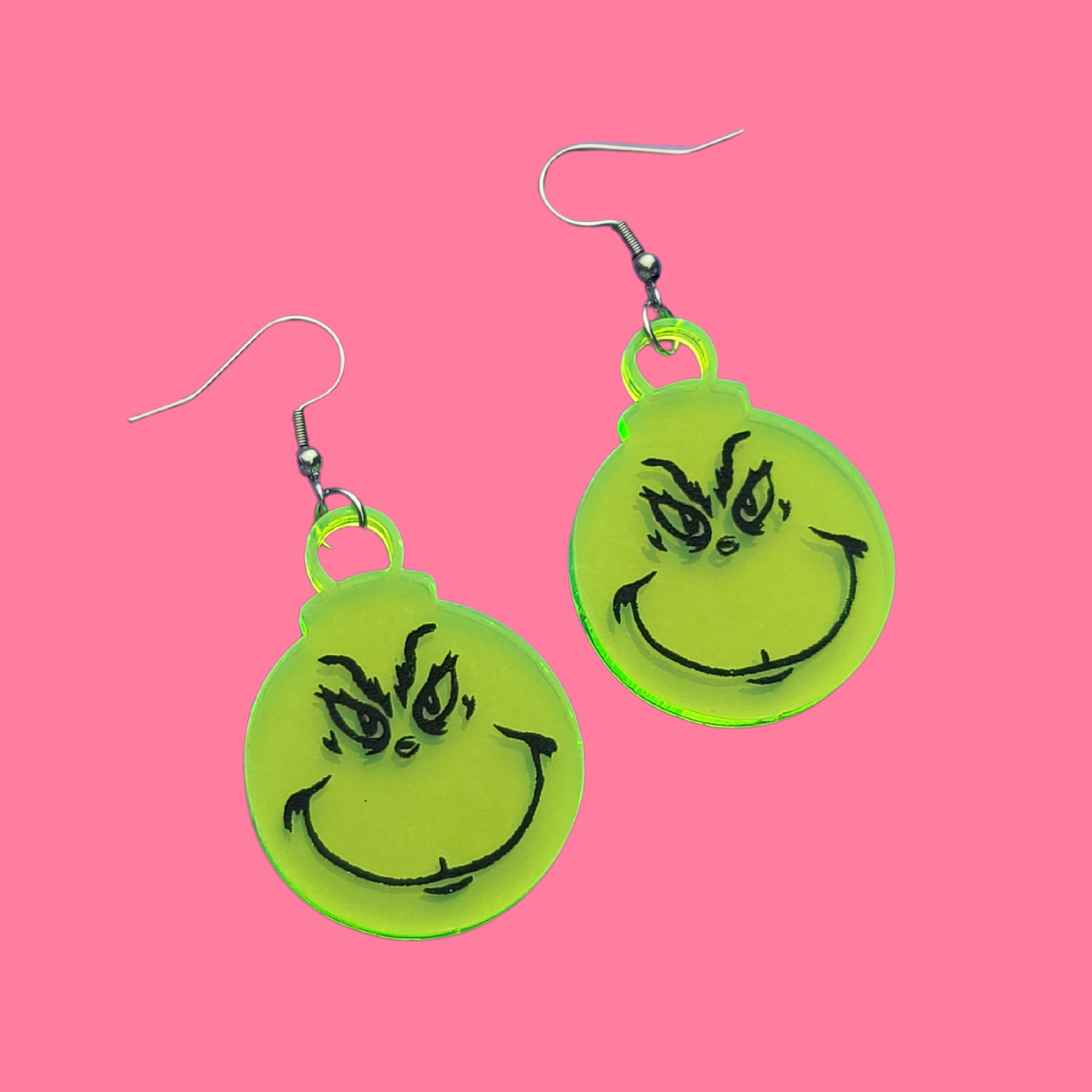 grinch clay earrings