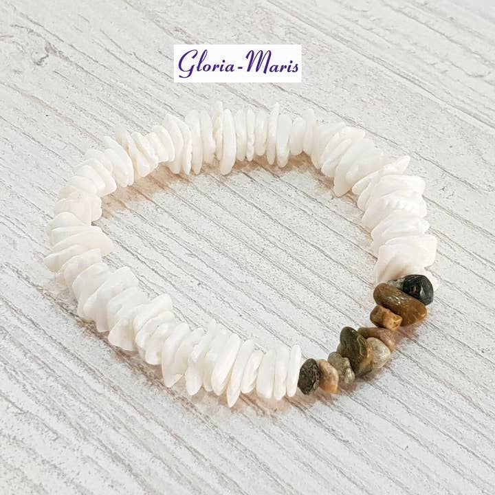 Bracelet Surfer en perles naturelles de Gloria-Maris 10 mm BG-3158 pour la vente par Gloria-Maris