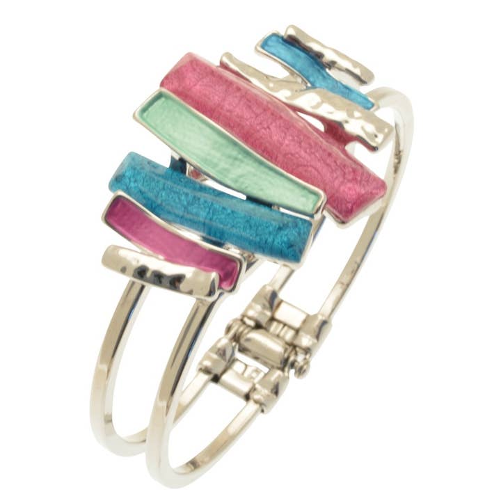 Pulsera Mixta en Capas Rosa, Menta y Azul para venta al por mayor de Miss Milly Limited