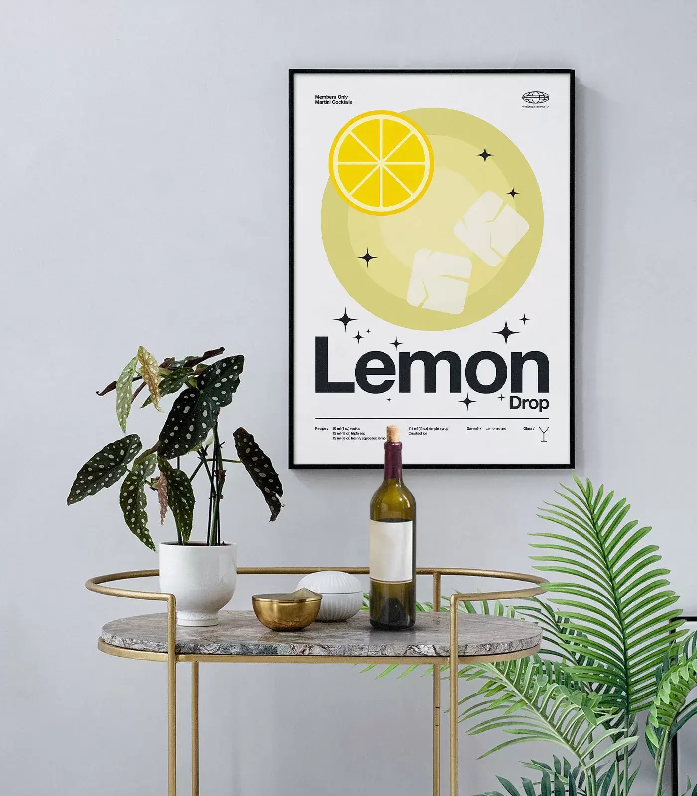 Weekend Concept – wholesale Poster – Mid-Century Modern Lemon Drop Cocktail Poster2