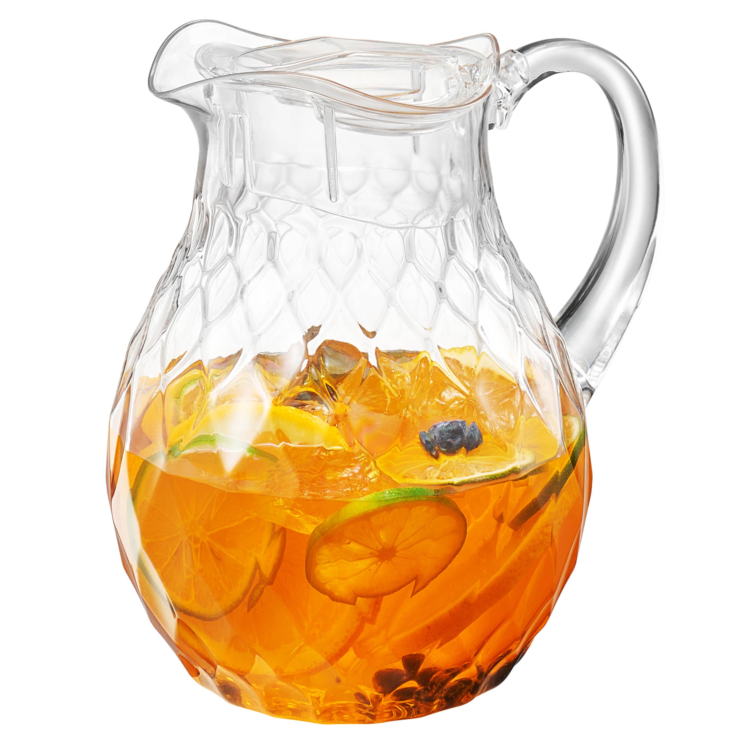 The Wine Savant /  Khen Glassware – wholesale Pitcher – Wavy Acrylic Pitcher with Lid, Clear Plastic Water Jug 750mL0