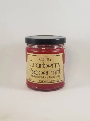 Candele alla menta piperita al mirtillo rosso per la vendita all'ingrosso da parte di R&W Company LLC