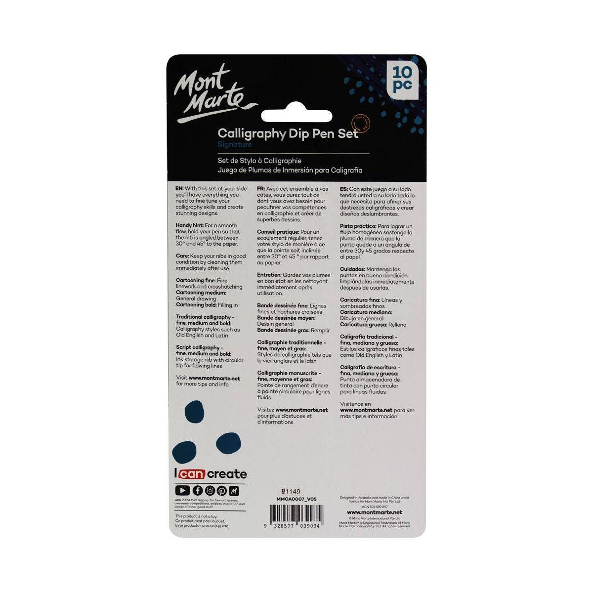 Mont Marte Usa, Inc. - Wholesale Pen - Calligraphy Dip Pen Set Signature 10pc1