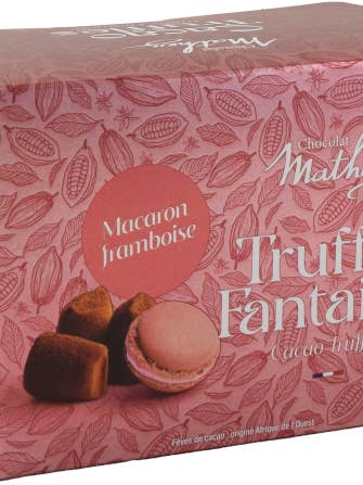 Mathez · Cocoa-powdered truffles raspberry macaron for wholesale by French Feast