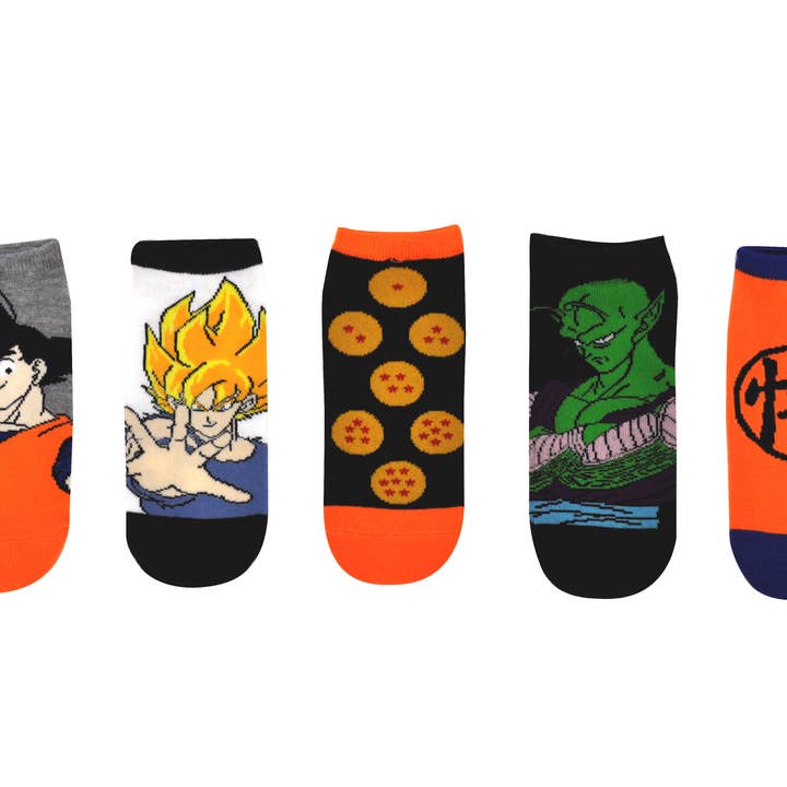 Dragon Ball Z 5 Pair Pack Lowcut Socks for wholesale by Everything Legwear