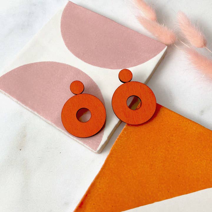 Tsenher Ohrringe Orange für den Großhandel von Studio Mali