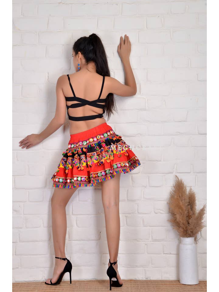 Meghcraft – Saia - Mulher por atacado – Mini Saia Enfeitada - Saia de algodão Mulher - Cor variada22