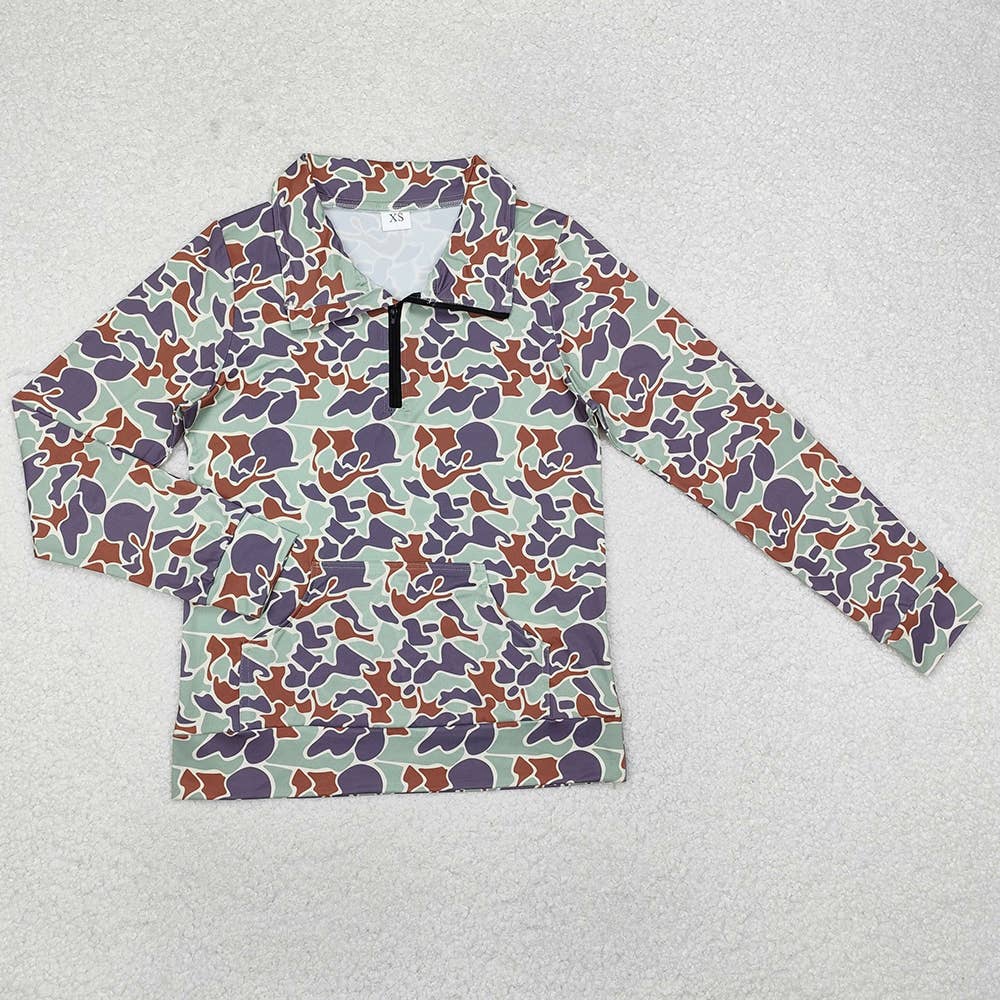 Rosa Clothing - Wholesale Sweatshirt - Women's - Wildness Hunting grey camo duck camo half zip pullover2