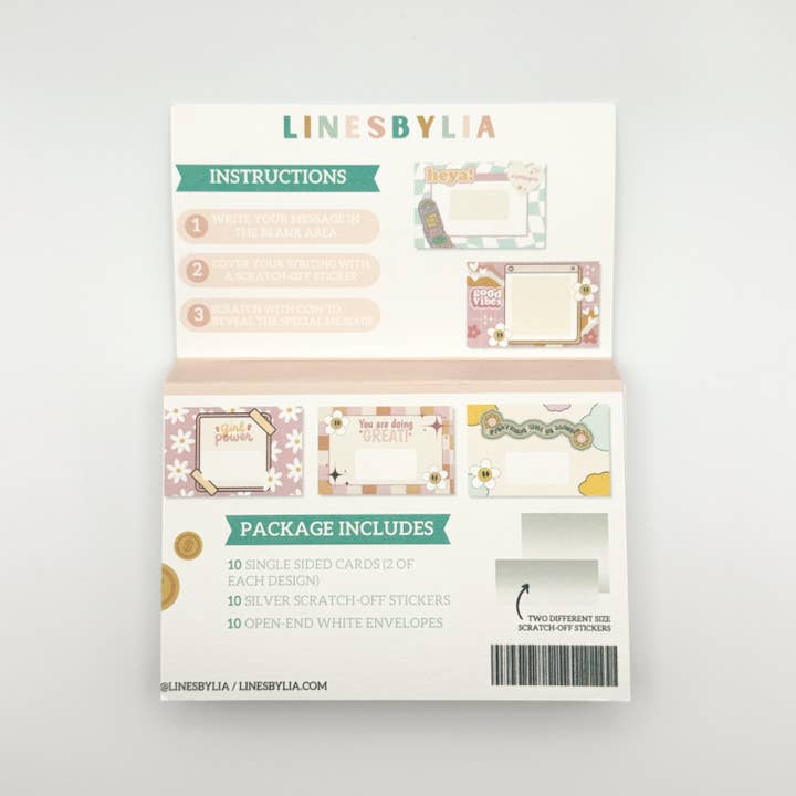 Paper Giggles - Wholesale Stationery/notecard set - Girly Pop Retro Scratch-off Lunchbox Note Cards3