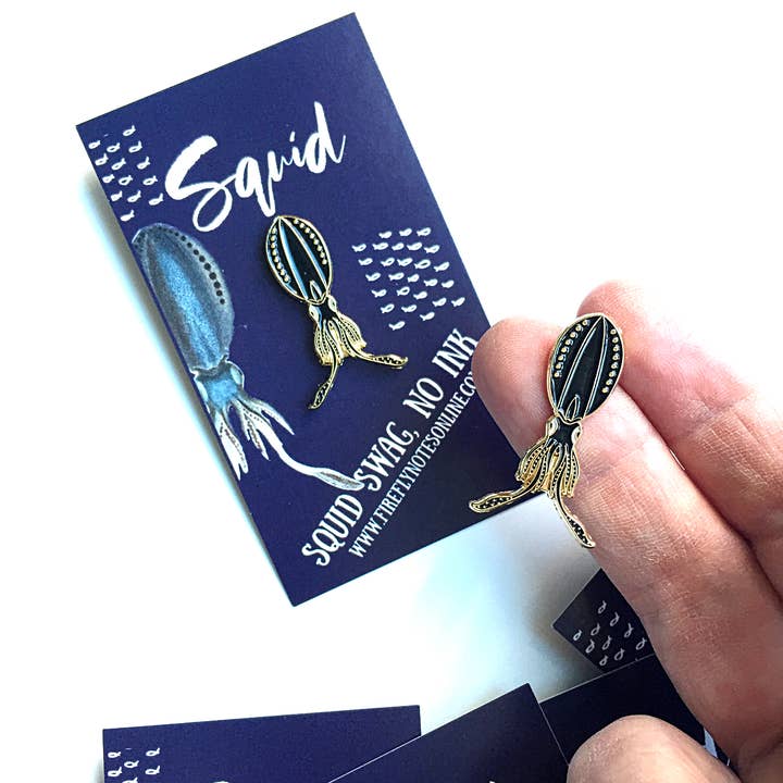 Squid Enamel Pin for wholesale by Firefly Notes