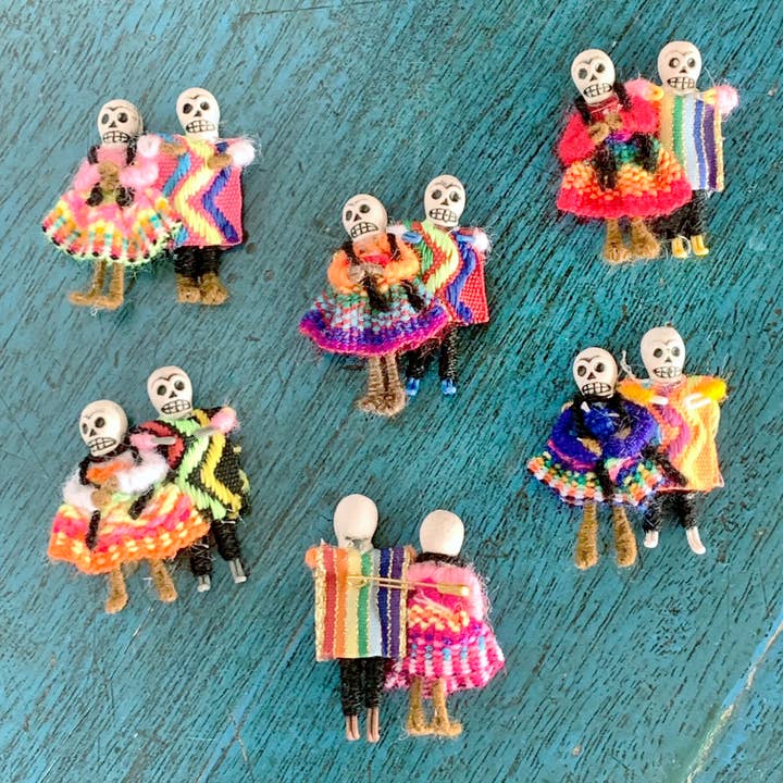 Tesoros Trading Company - Wholesale Brooch - Skeleton Cholita Pin, Peru