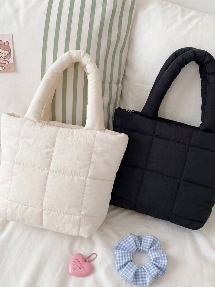Padded Quilted Tote Bag for wholesale by Lane & Lily