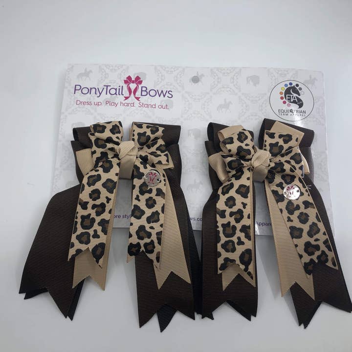 Leopard PonyTail Bows for wholesale by PonyTail Bows