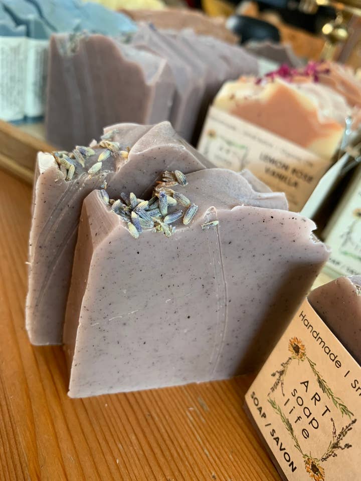Lavender Clay Natural Bar Soap 85g for wholesale by Art Soap Life
