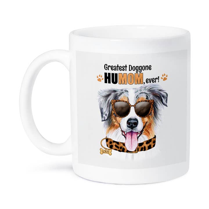 3dRose - Wholesale Coffee Mug - 3dRose, Mothers Day Australian Shepherd Dog in Animal Print for Mom, Mug8