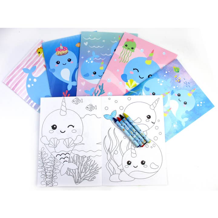 Narwhals Coloring Book Set with Crayons Party Favors (Copy) for wholesale by Tiny Mills