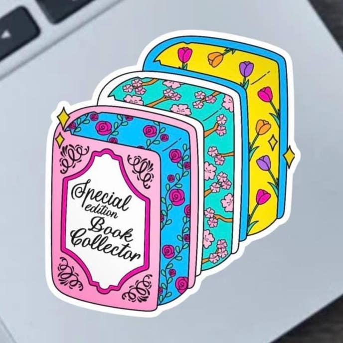 Sonderausgabe Buchsammler 2,5" Vinyl-Aufkleber für den Großhandel von Fable and Flame Co.