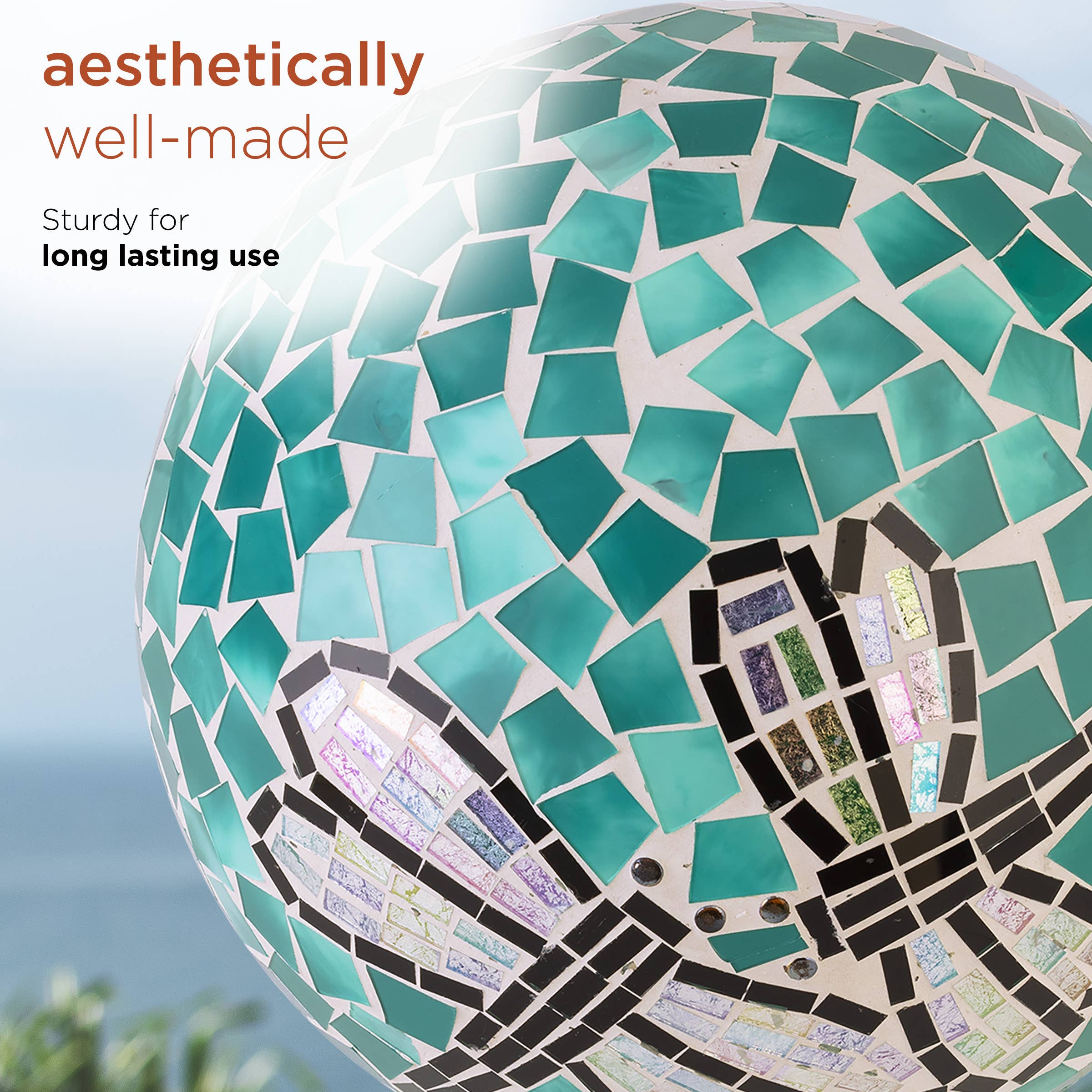 Alpine Corporation - Wholesale Outdoor Ornament/Decor - Alpine Corporation 10" Mosaic Dragonfly Duo Gazing Globe4