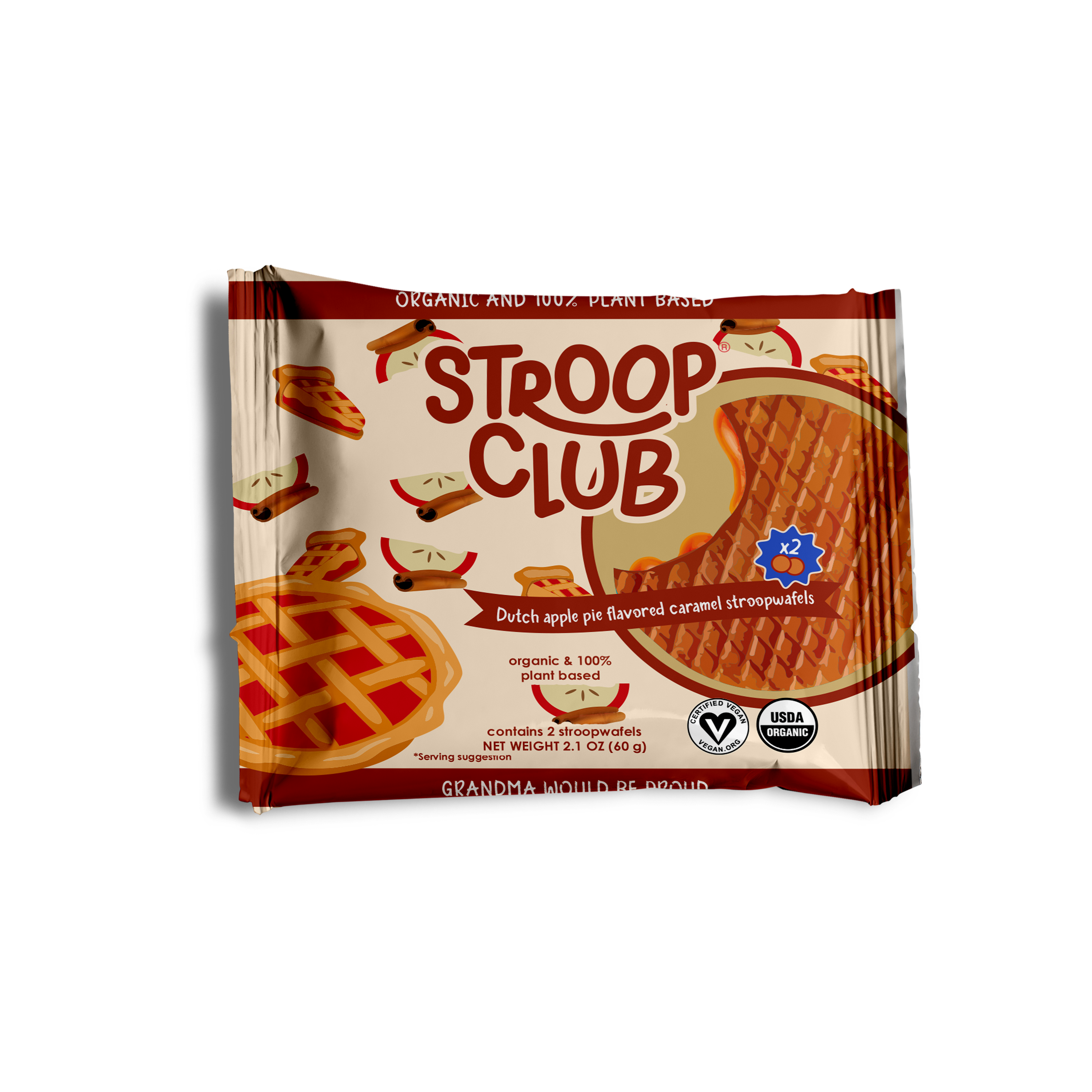 Stroop Club - Wholesale Cookie - Apple Pie Caramel Organic and Plant Based Stroopwafel 2-pack2