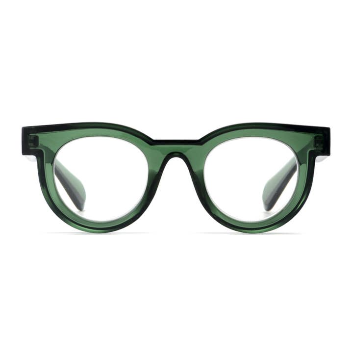 Ryan Simkhai Eyeshop - Wholesale Eyeglasses - Women's - ARTI | Transparent Green | Progressive Blue Light1