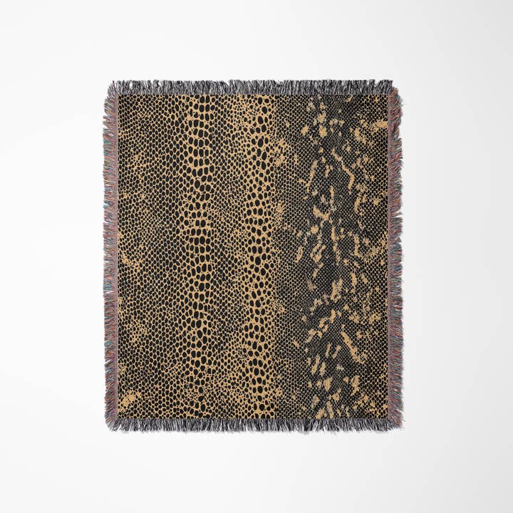 CasaIuliia - Wholesale Throw blanket - Python Pattern Woven Blanket – Bold Snake Skin Fringe Throw1