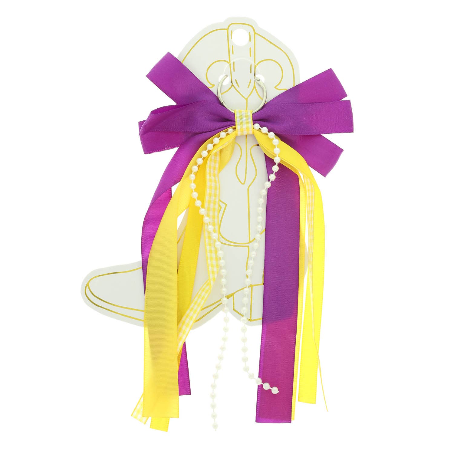 SP Sophia Collection - Wholesale Keychain - Women's - Gameday Bow Ribbon Cowboy Boot Charm 6