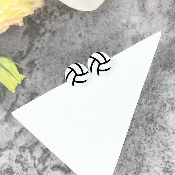 JHP Collection - Wholesale Stud/Post Earrings - VARIETY OF SPORTS BALL EPOXY MINI STUD EARRINGS22