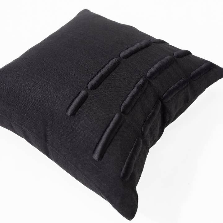 BHD HOME - Wholesale Chair cushion - Niseko Yuki Bars Black Lounge Cushion 55 x 55cm6