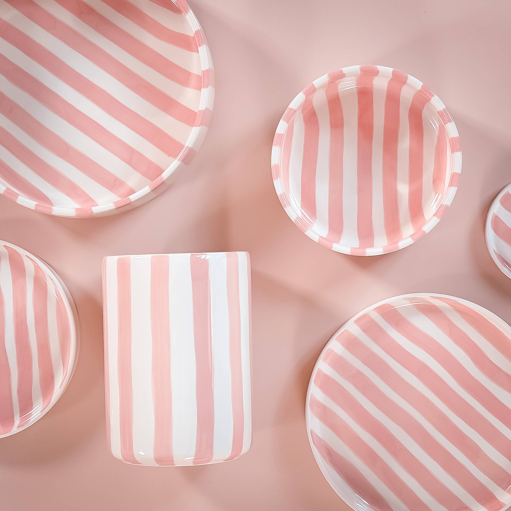 Magazin Minori - Vente Bol de service - Bol à rayures - incanto rose3